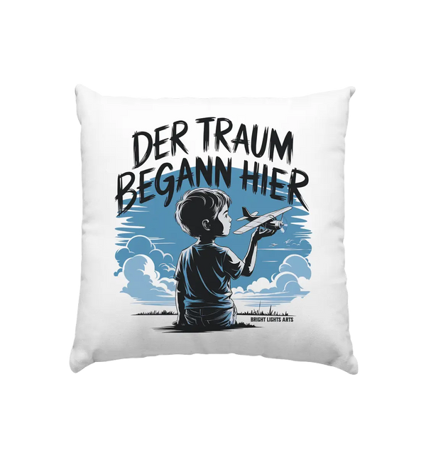 Der Traum begann hier – Inspiration & Kindheitserinnerungen - Kissen 40x40cm Bright Lights Arts