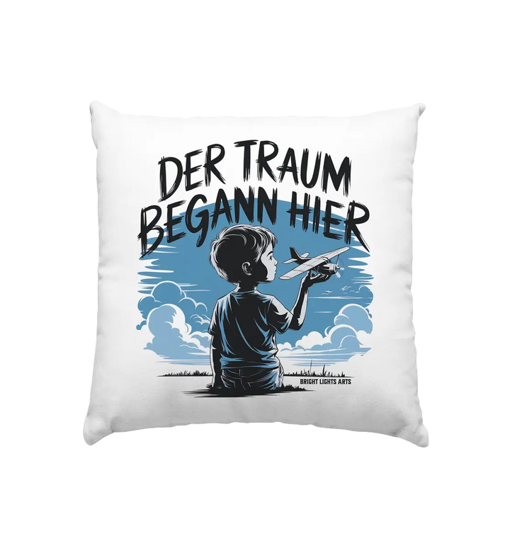 Der Traum begann hier – Inspiration & Kindheitserinnerungen - Kissen 40x40cm Bright Lights Arts