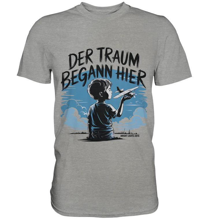 Der Traum begann hier – Inspiration & Kindheitserinnerungen - Premium Shirt Bright Lights Arts