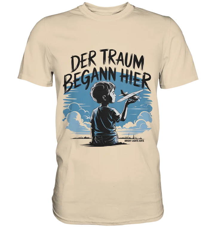Der Traum begann hier – Inspiration & Kindheitserinnerungen - Premium Shirt Bright Lights Arts
