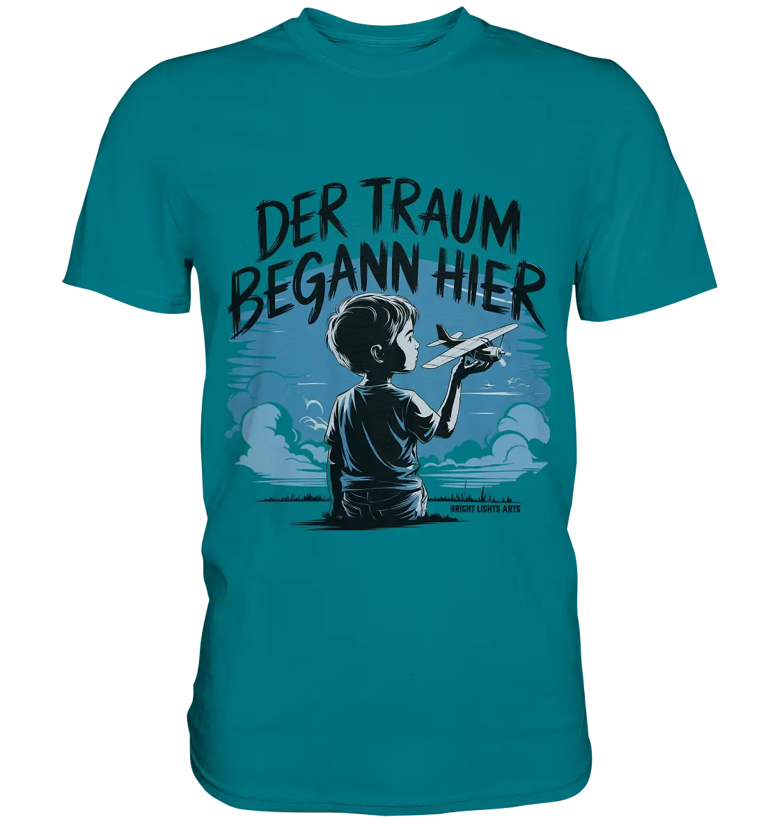 Der Traum begann hier – Inspiration & Kindheitserinnerungen - Premium Shirt Bright Lights Arts