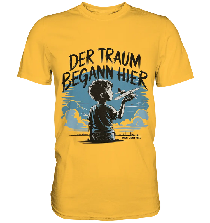 Der Traum begann hier – Inspiration & Kindheitserinnerungen - Premium Shirt Bright Lights Arts