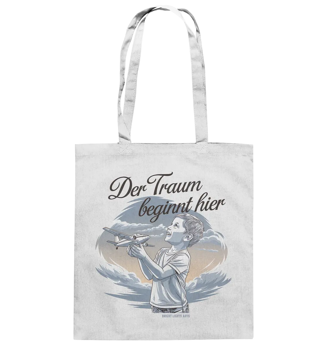 Der Traum beginnt hier – Inspiration & Kindheitserinnerungen - Baumwolltasche Bright Lights Arts