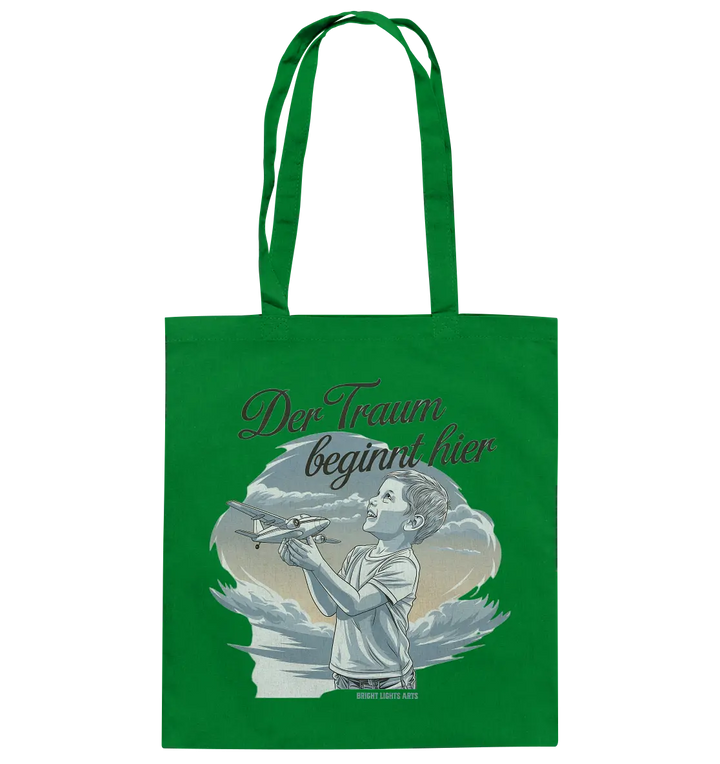 Der Traum beginnt hier – Inspiration & Kindheitserinnerungen - Baumwolltasche Bright Lights Arts