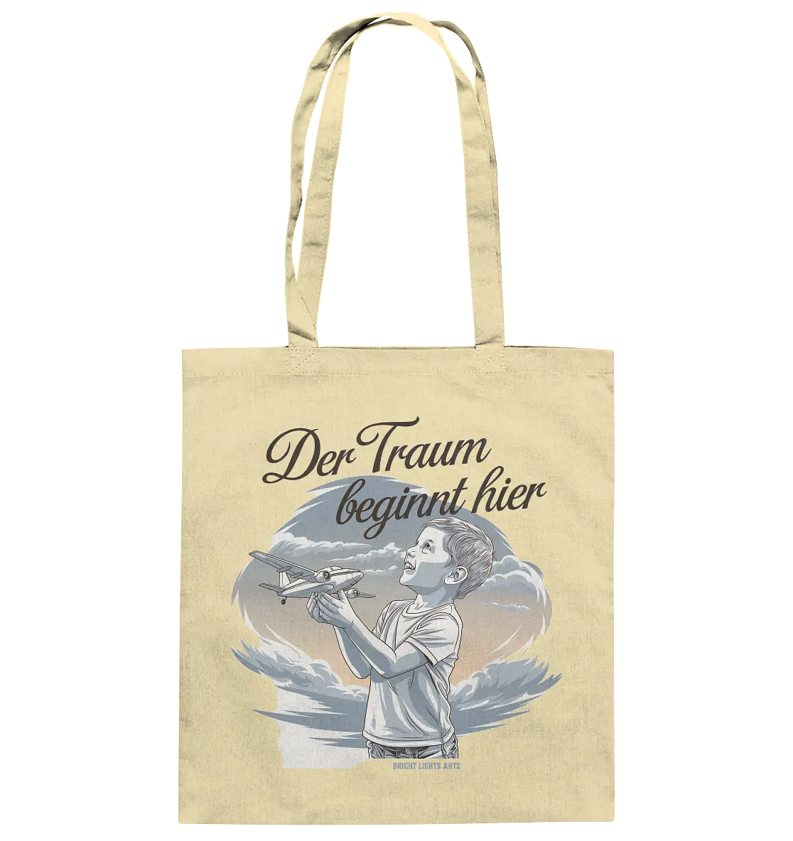 Der Traum beginnt hier – Inspiration & Kindheitserinnerungen - Baumwolltasche Bright Lights Arts