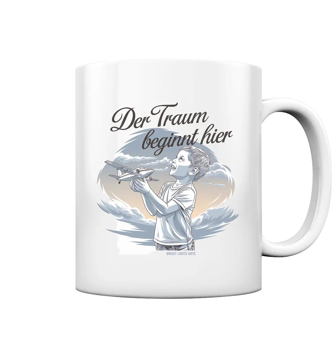 Der Traum beginnt hier – Inspiration & Kindheitserinnerungen - Tasse glossy Bright Lights Arts
