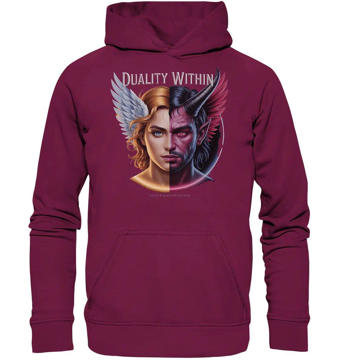 Dualität in uns – Engel & Dämon im Gleichgewicht ???????? - Basic Unisex Hoodie - Bright Lights Arts