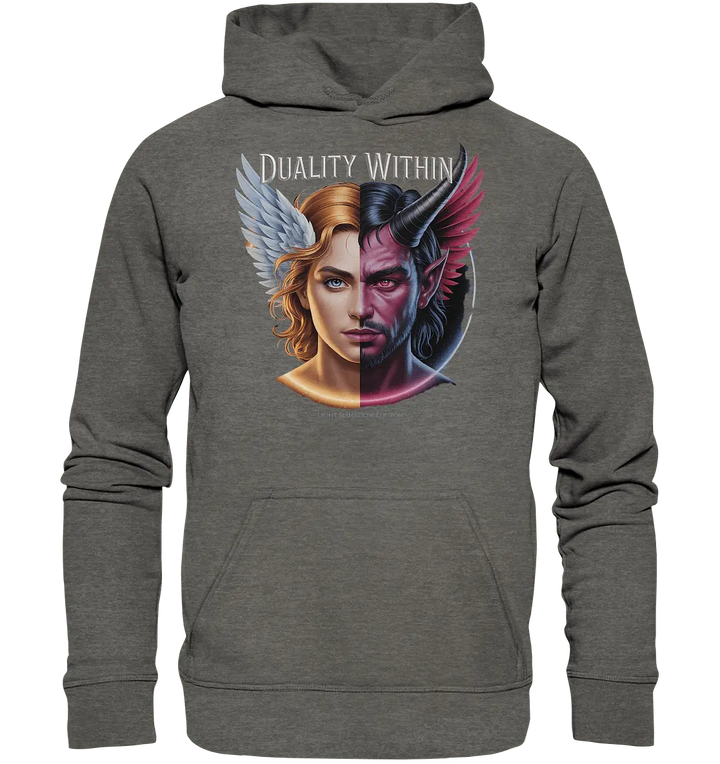 Dualität in uns – Engel & Dämon im Gleichgewicht ???????? - Basic Unisex Hoodie - Bright Lights Arts