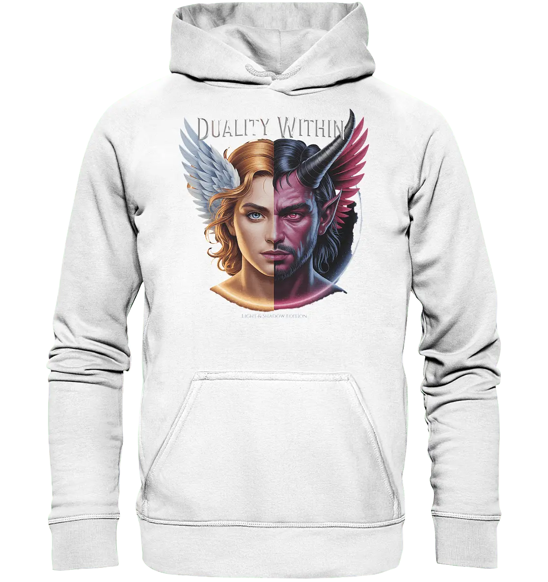Dualität in uns – Engel & Dämon im Gleichgewicht ???????? - Basic Unisex Hoodie - Bright Lights Arts