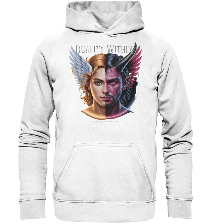 Dualität in uns – Engel & Dämon im Gleichgewicht ???????? - Basic Unisex Hoodie - Bright Lights Arts