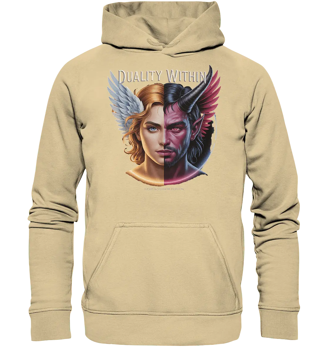 Dualität in uns – Engel & Dämon im Gleichgewicht ???????? - Basic Unisex Hoodie - Bright Lights Arts