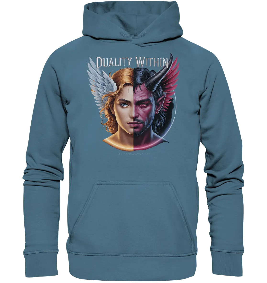 Dualität in uns – Engel & Dämon im Gleichgewicht ???????? - Basic Unisex Hoodie - Bright Lights Arts