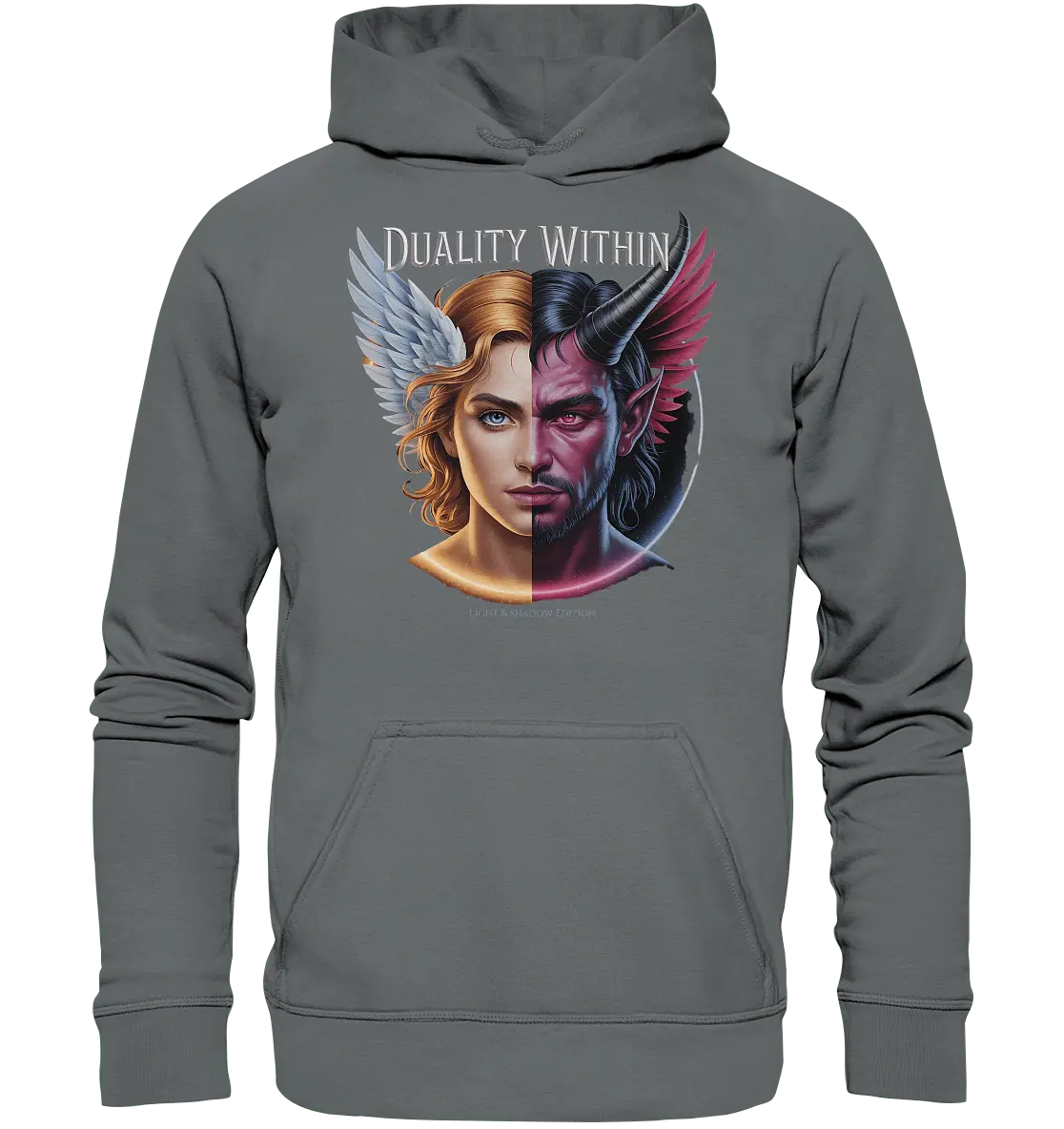 Dualität in uns – Engel & Dämon im Gleichgewicht ???????? - Basic Unisex Hoodie - Bright Lights Arts