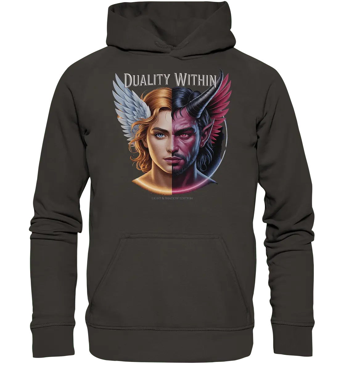 Dualität in uns – Engel & Dämon im Gleichgewicht ???????? - Basic Unisex Hoodie - Bright Lights Arts