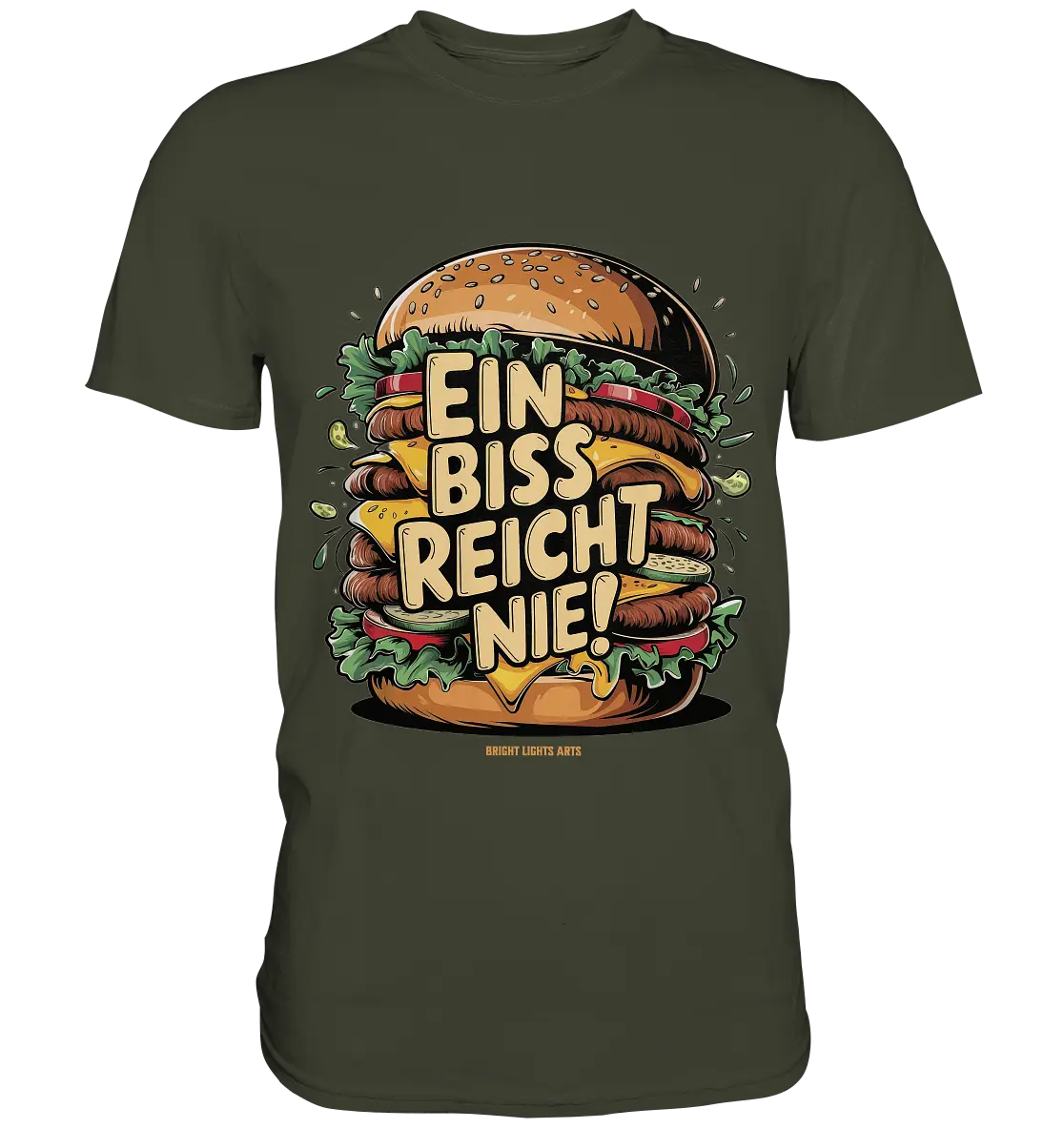 Ein Biss reicht nie – Der ultimative Burger - Premium Shirt Bright Lights Arts