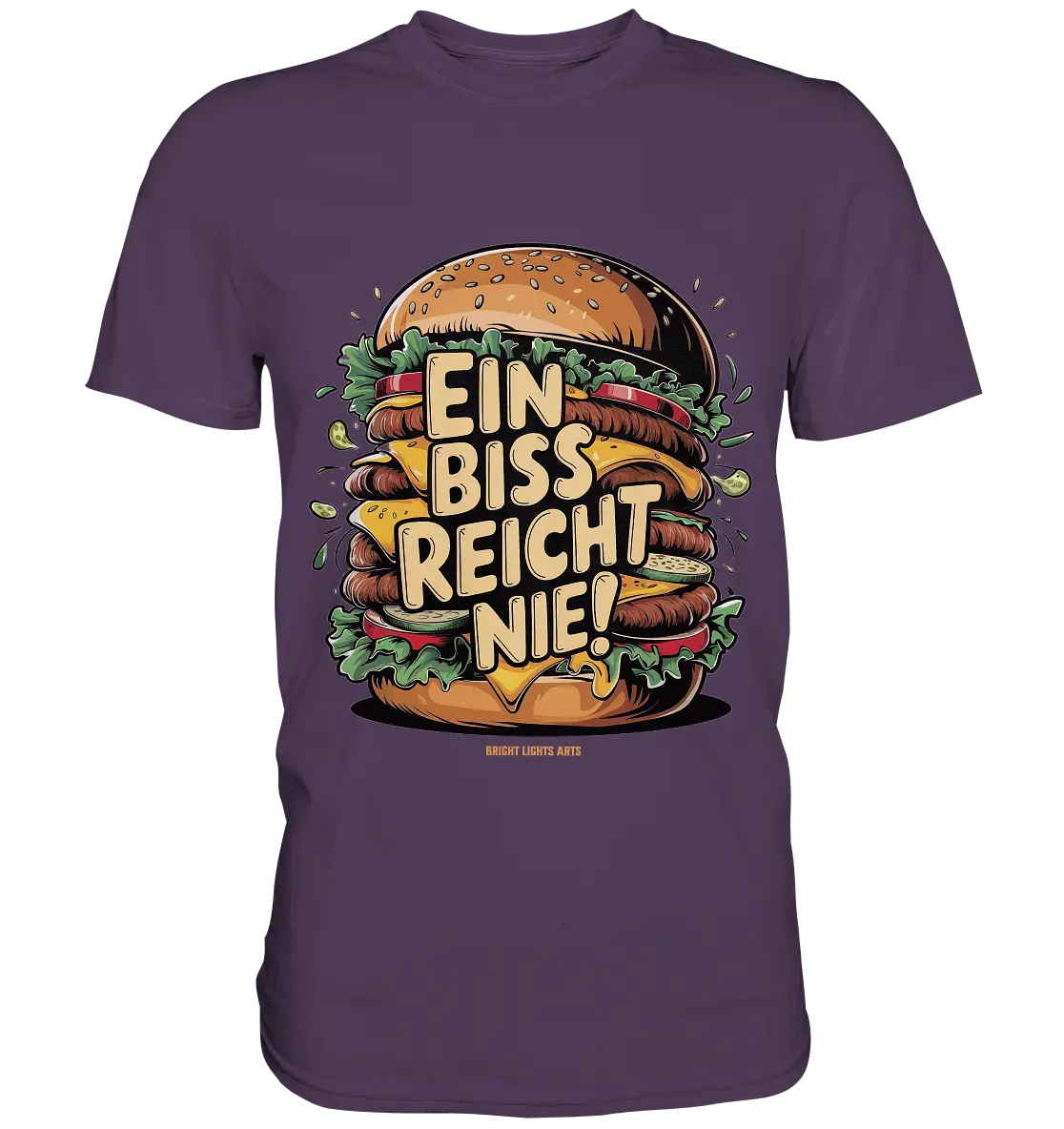 Ein Biss reicht nie – Der ultimative Burger - Premium Shirt Bright Lights Arts