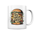 Ein Biss reicht nie – Der ultimative Burger - Tasse glossy Bright Lights Arts
