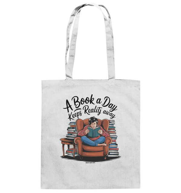 Ein Buch am Tag – Fantasie statt Realität - Baumwolltasche Bright Lights Arts