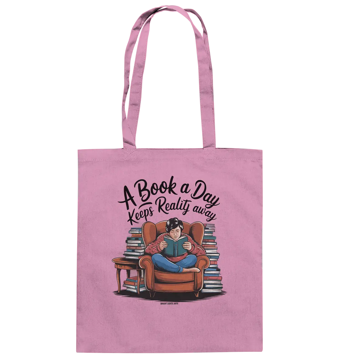 Ein Buch am Tag – Fantasie statt Realität - Baumwolltasche Bright Lights Arts