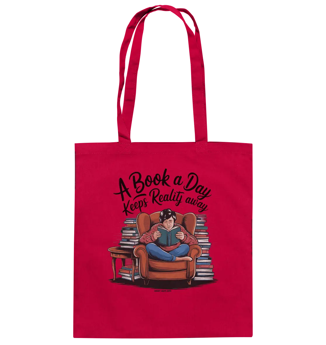 Ein Buch am Tag – Fantasie statt Realität - Baumwolltasche Bright Lights Arts