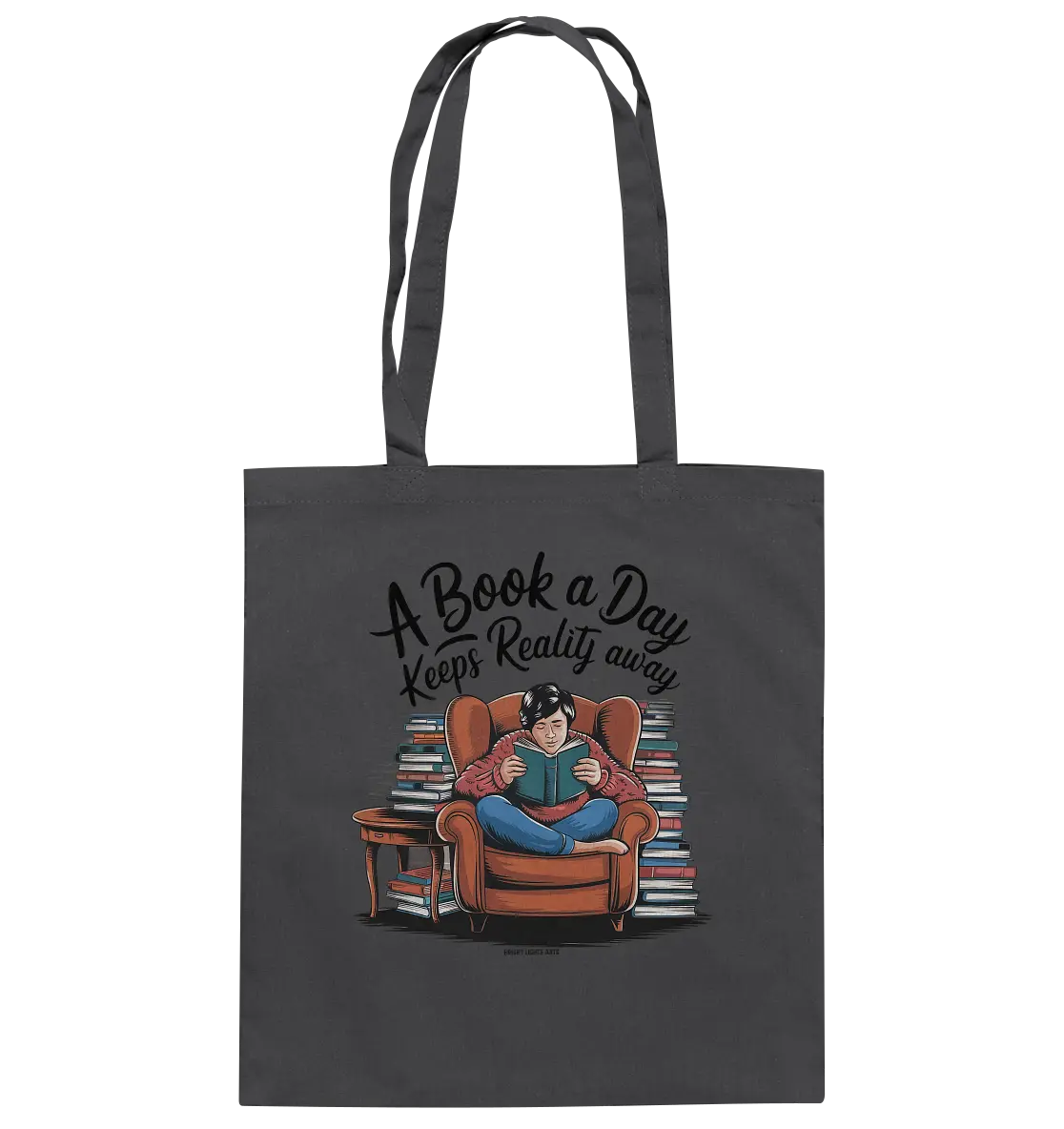 Ein Buch am Tag – Fantasie statt Realität - Baumwolltasche Bright Lights Arts