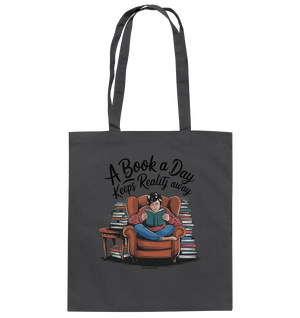 Ein Buch am Tag – Fantasie statt Realität - Baumwolltasche Bright Lights Arts