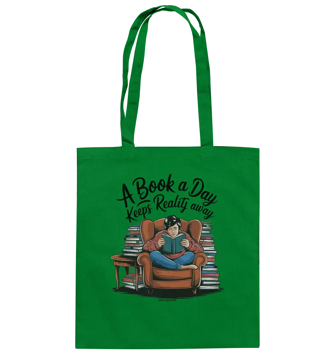 Ein Buch am Tag – Fantasie statt Realität - Baumwolltasche Bright Lights Arts