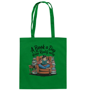 Ein Buch am Tag – Fantasie statt Realität - Baumwolltasche Bright Lights Arts