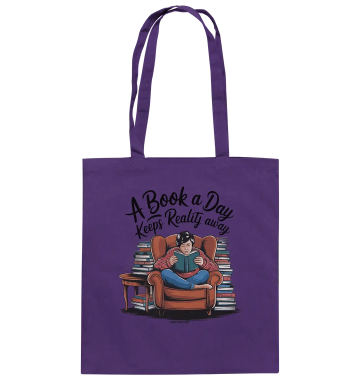 Ein Buch am Tag – Fantasie statt Realität - Baumwolltasche Bright Lights Arts