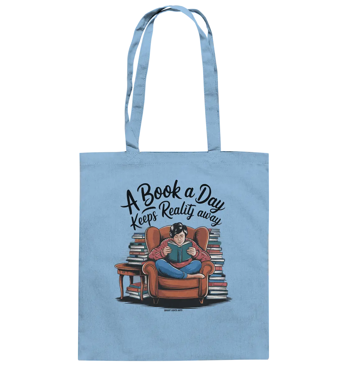 Ein Buch am Tag – Fantasie statt Realität - Baumwolltasche Bright Lights Arts