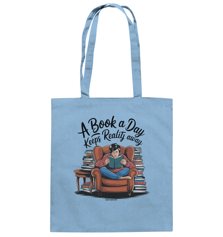 Ein Buch am Tag – Fantasie statt Realität - Baumwolltasche Bright Lights Arts