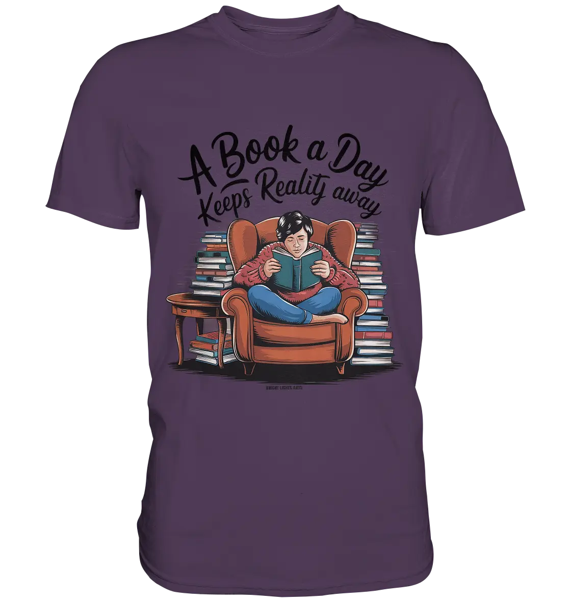 Ein Buch am Tag – Fantasie statt Realität - Premium Shirt Bright Lights Arts