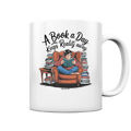 Ein Buch am Tag – Fantasie statt Realität - Tasse glossy Bright Lights Arts