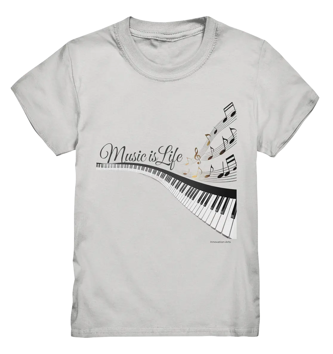 Elegantes Klavier mit Musiknoten in goldbraunen Tönen - Kids Premium Shirt Bright Lights Arts