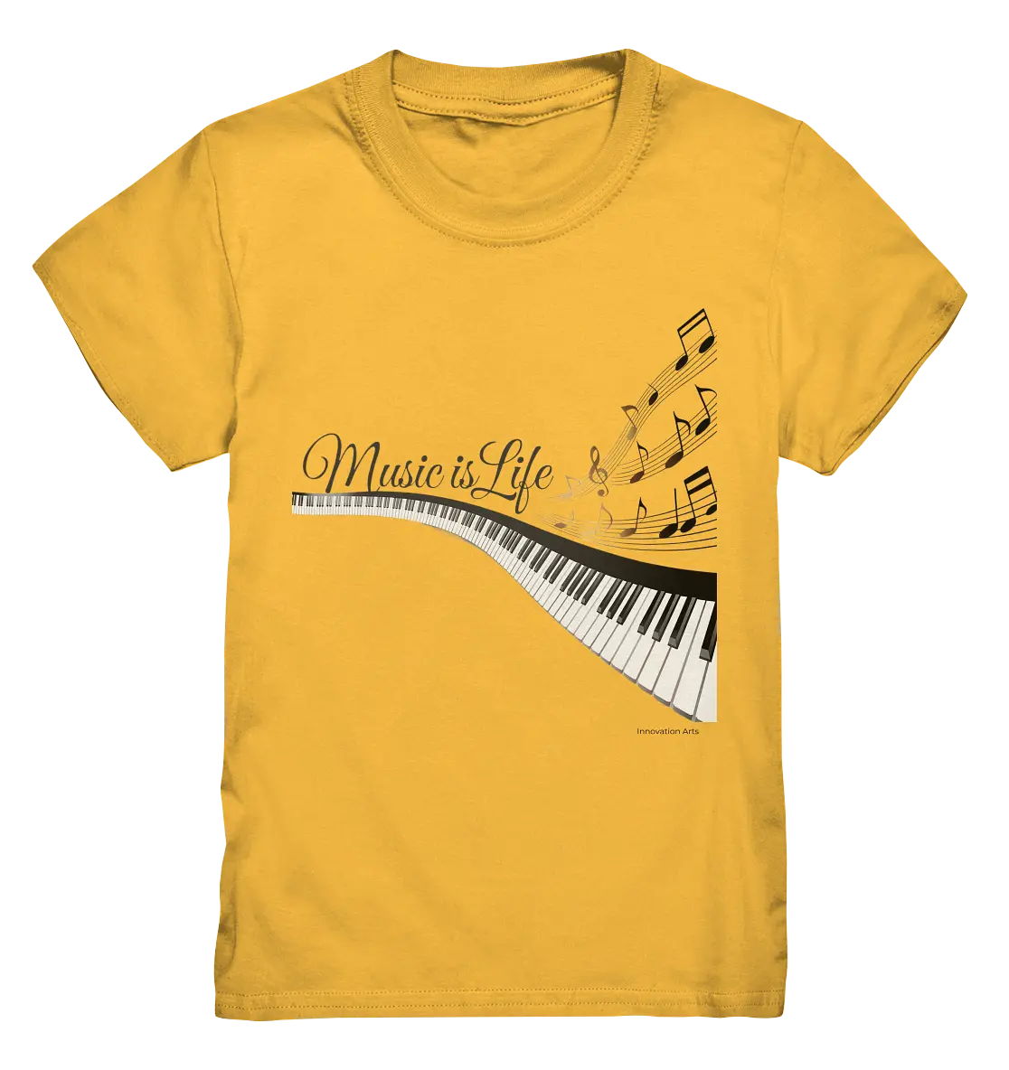 Elegantes Klavier mit Musiknoten in goldbraunen Tönen - Kids Premium Shirt Bright Lights Arts