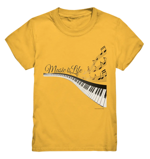 Elegantes Klavier mit Musiknoten in goldbraunen Tönen - Kids Premium Shirt Bright Lights Arts