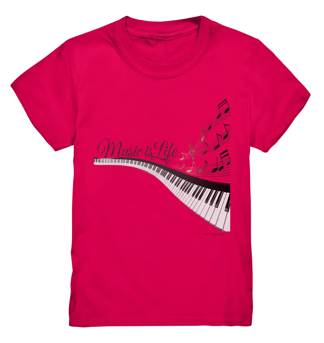Elegantes Klavier mit Musiknoten in goldbraunen Tönen - Kids Premium Shirt Bright Lights Arts