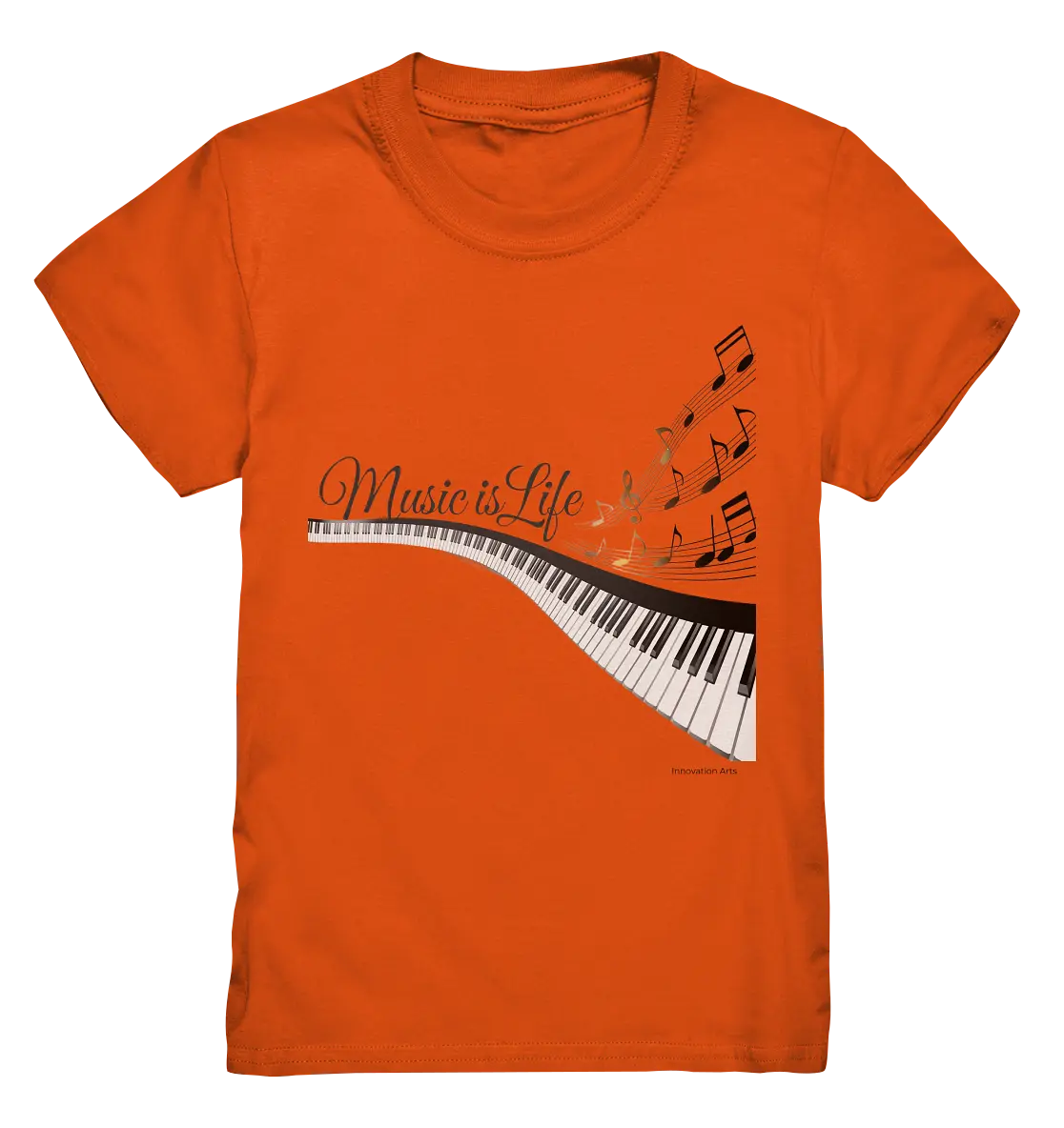 Elegantes Klavier mit Musiknoten in goldbraunen Tönen - Kids Premium Shirt Bright Lights Arts