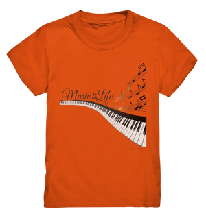 Elegantes Klavier mit Musiknoten in goldbraunen Tönen - Kids Premium Shirt Bright Lights Arts