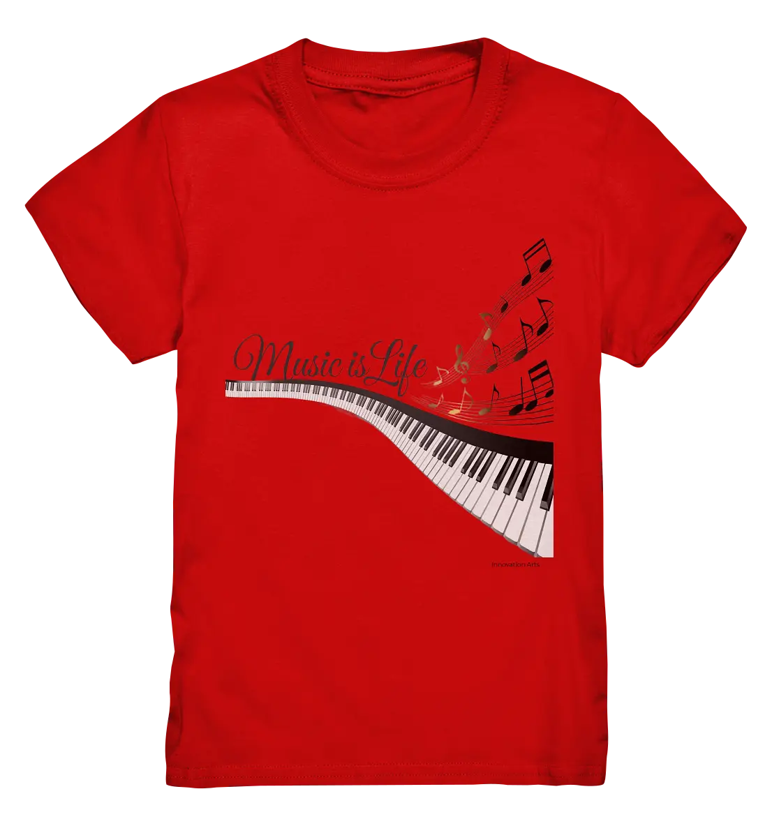 Elegantes Klavier mit Musiknoten in goldbraunen Tönen - Kids Premium Shirt Bright Lights Arts