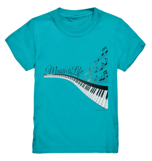 Elegantes Klavier mit Musiknoten in goldbraunen Tönen - Kids Premium Shirt Bright Lights Arts