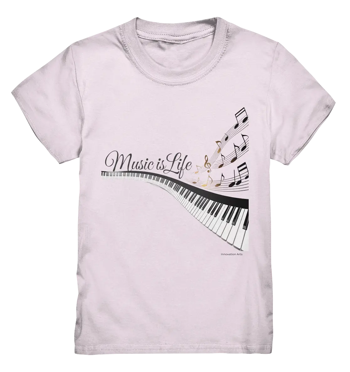 Elegantes Klavier mit Musiknoten in goldbraunen Tönen - Kids Premium Shirt Bright Lights Arts