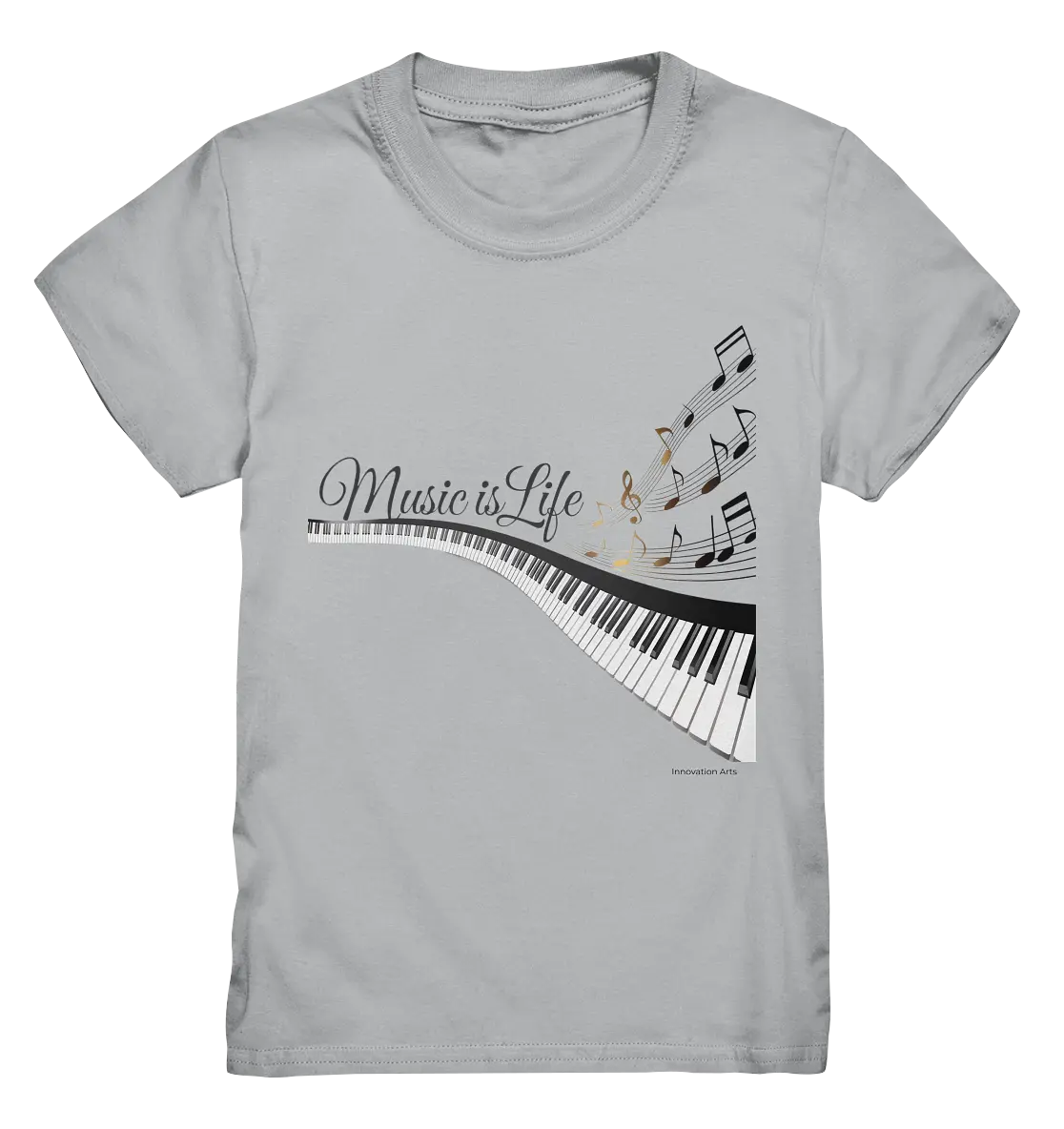 Elegantes Klavier mit Musiknoten in goldbraunen Tönen - Kids Premium Shirt Bright Lights Arts