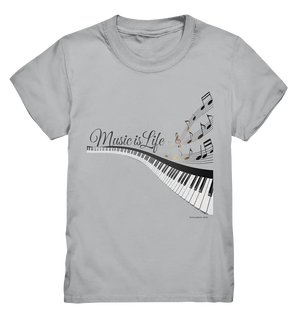 Elegantes Klavier mit Musiknoten in goldbraunen Tönen - Kids Premium Shirt Bright Lights Arts