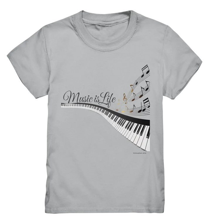 Elegantes Klavier mit Musiknoten in goldbraunen Tönen - Kids Premium Shirt Bright Lights Arts