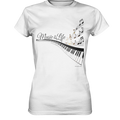 Elegantes Klavier mit Musiknoten in goldbraunen Tönen - Ladies Premium Shirt Bright Lights Arts