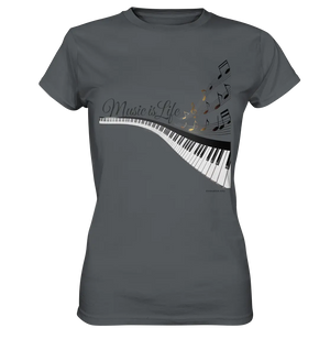 Elegantes Klavier mit Musiknoten in goldbraunen Tönen - Ladies Premium Shirt Bright Lights Arts