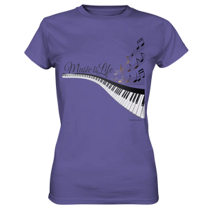 Elegantes Klavier mit Musiknoten in goldbraunen Tönen - Ladies Premium Shirt Bright Lights Arts