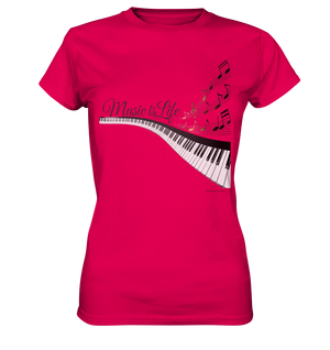 Elegantes Klavier mit Musiknoten in goldbraunen Tönen - Ladies Premium Shirt Bright Lights Arts