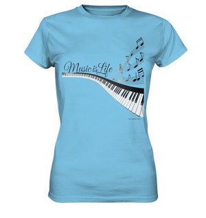 Elegantes Klavier mit Musiknoten in goldbraunen Tönen - Ladies Premium Shirt Bright Lights Arts